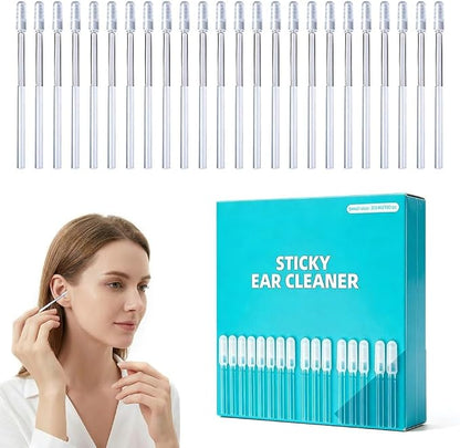 Sticky Ear Cleaning Sticks, 24Pcs Reusable Soft Rubber Adhesive Ear Pick