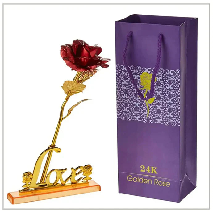 24K Gold Foil Artificial Rose